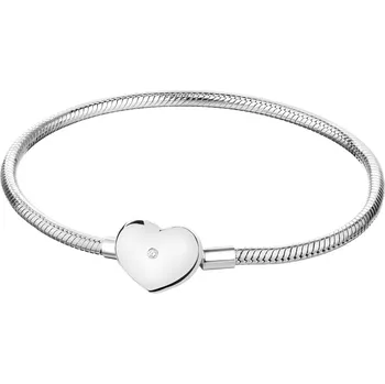 Náramek Stříbrný náramek Beads se zirkonem - srdce - AP525-2970