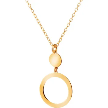 Náhrdelník Pozlacený stříbrný náhrdelník - kroužky - AP530-4035