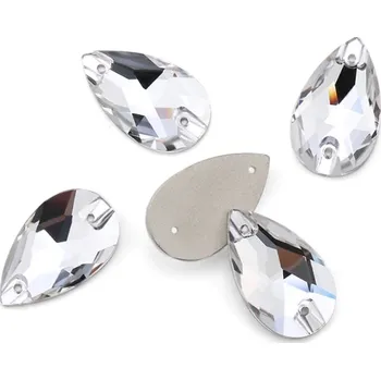 Drahý kámen Elis DROP - 17x28mm Crystal