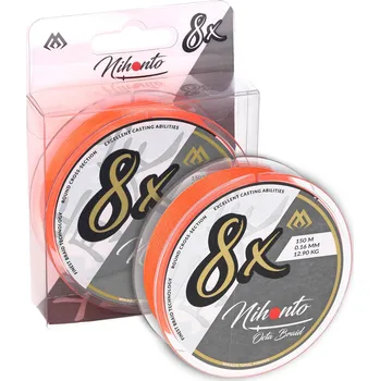 Mikado PLETENÁ ŠŇŮRA - NIHONTO OCTA BRAID - 0.28mm/27.4kg/10m - FLUO/ORANŽOVÁ - 1 cívka