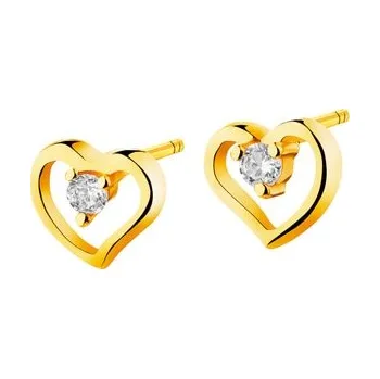 Náušnice Zlaté náušnice srdce - K-477.02