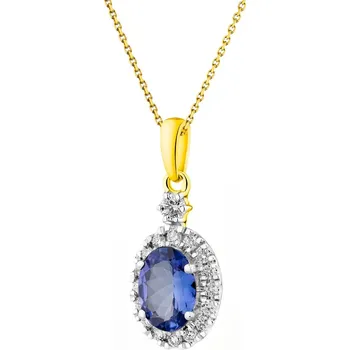 Přívěsek Zlatý přívěsek s brilianty a safírem - ryzost 585 - 204.126