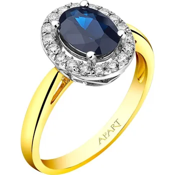 Prsten Prsten ze žlutého a bílého zlata s brilianty a safírem - ryzost 585 - 110.515