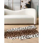 Koberec hnědý / bílý umělá hovězí kůže 150 x 200 cm se skvrnami nepravidelný vzor moderní rustikální Beliani