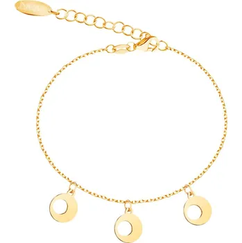 Náramek Pozlacený stříbrný náramek - kroužky - AP537-5706