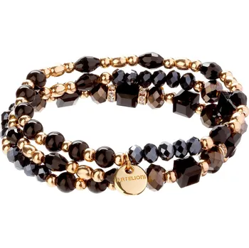 Náramek Pozlacený náramek z mosazi s krystaly, klenotnickým kamenem a skleněnými detaily - AR127-9231