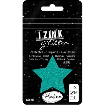 Speciální výtvarná barva Aladine Třpytky Aladine Izink Glitter, 60 ml, vel. M - turquoise, tyrkysové