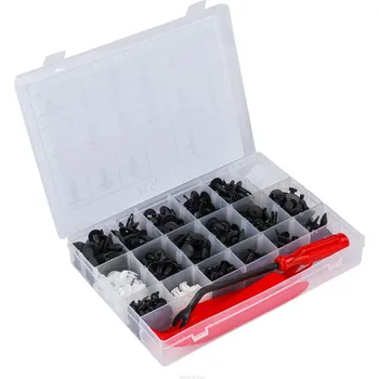 Nářadí pro automobil RED Technic RTKST0099 sada klipů a spon na čalounění 420 ks