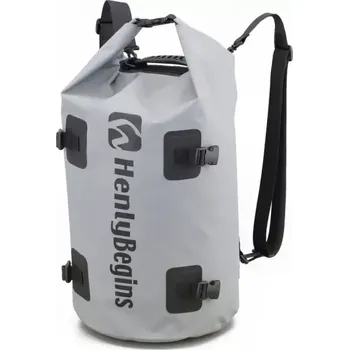 Zavazadlo na motocykl Voděodolná taška/válec/vak ideální pro motocyklisty HENLYBEGINS objem 30L, barva šedá (rozměry 450 x 300 x 300 mm)