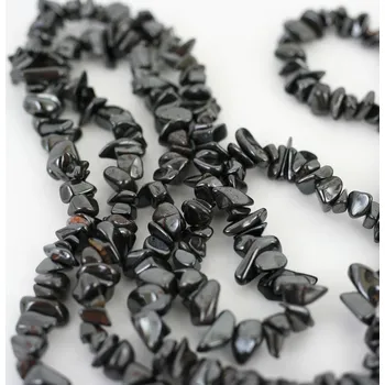 Drahý kámen Náhrdelník hematit tromlovaný, 90 cm