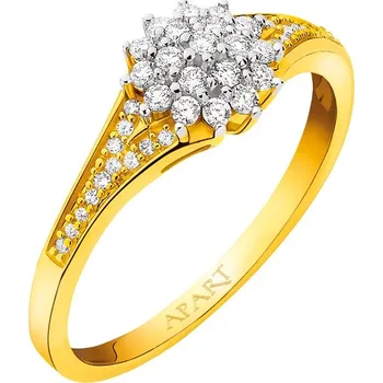 Prsten Prsten ze žlutého zlata s diamanty - 0,24 ct - ryzost 585 - 160.315