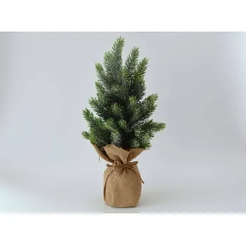 Vánoční dekorace Canea Polsko Stromeček v jutě z umělého jehličí 36 cm 18 cm stromek
