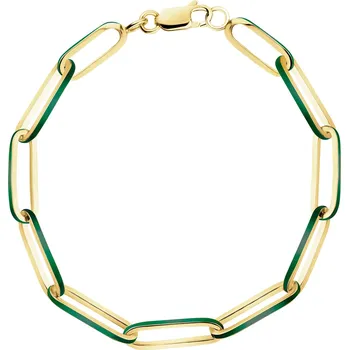 Náramek Zlatý náramek se smaltem - paper clip - AP537-2755