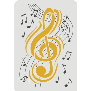 Plastová šablona, HOUSLOVÝ KLÍČ, 21x29,7 cm, 1 kus