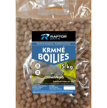Boilies Krmné boilies Raptor Baits Oliheň/krab ROZVAŽOVANÉ Váha balení: 1 kg