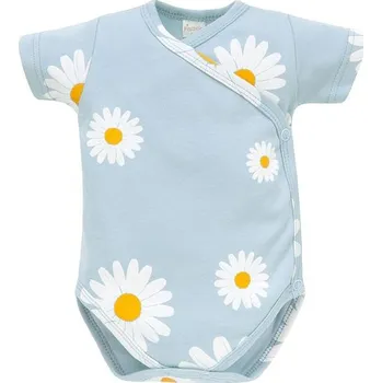 Kojenecký body PINOKIO Body zavinovací krátký rukáv Daisy MODRÁ - 56