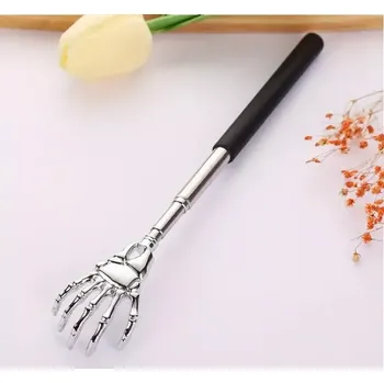 Masážní příslušenství Teleskopické drbátko kostlivec 57cm (Teleskopické drbátko | Kostlivec | Nerezová ocel | Stříbrná | Svědění | Záda | Praktické | Originální)