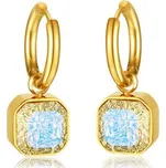 Dámské Ocelové kruhové náušnice s třpytivým přívěškem Zlaté Impress Jewelry GE837s1