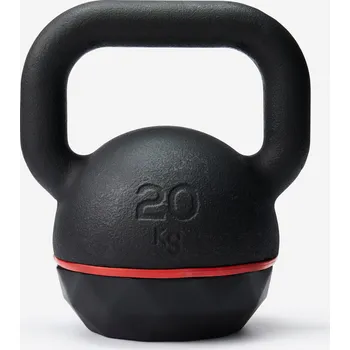 CORENGTH Kettlebell s gumovou základnou 20 kg 20kg ČERNÁ|ČERVENÁ
