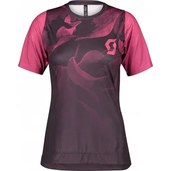 cyklistický dres SCOTT Cyklistický dres s krátkým rukávem - TRAIL VERTIC LADY - fialová/růžová XS