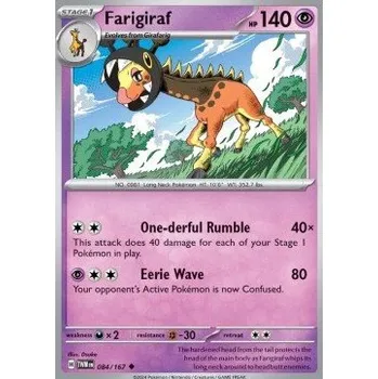 Volný čas Pokémon TWM 084/167 Farigiraf - Twilight Masquerade Stav: Near Mint, Verze: NORMAL