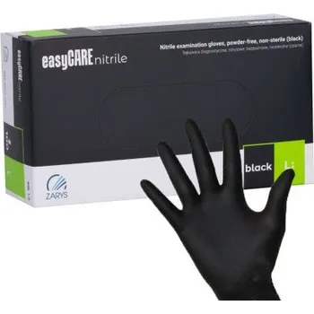 Vyšetřovací rukavice Jednorázové nitrilové rukavice Easycare Black, velikost L, 100 ks