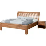 Manželská postel FLORENCIA čelo oblé, laťkové svislé, 180x200 cm, buk cink