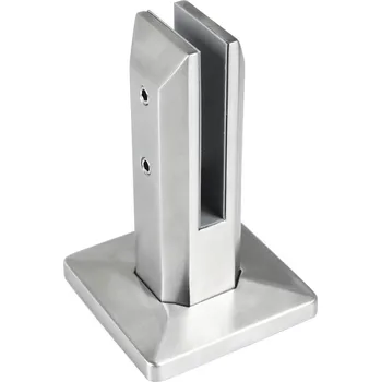 držák skla EB2-US71, broušená nerez K320 /AISI316 - spigot, podlahové kotvení pro sklo tl. max. 12,76 mm