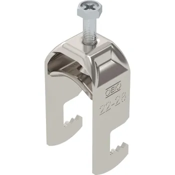 kabelová chránička OBO BETTERMANN Třmenová příchytka, 1-nás, 22-28mm, Nerez ocel, materiál 1.4307, A2, 1.4301 bez povrch. úpravy, dodatečně ošetřeno typ BS-F1-M-28 A2 1187520