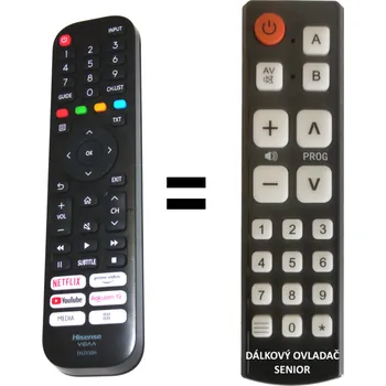 Hisense 40A5600F náhradní dálkový ovladač pro seniory.