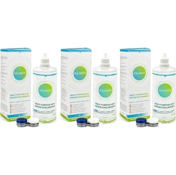 Kontaktní čočky Roztoky na kontaktní čočky Solunate Multi-Purpose 3 x 400 ml s pouzdry Solunate roztoky pro kontaktní čočky