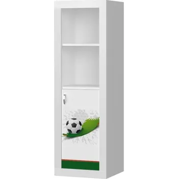 Dětská skříň Regál FILIP I malý s motivem FOTBAL (Bílá)