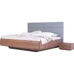Manželská postel LEVITY, čelo čalouněné, 180 cm, buk průběžný