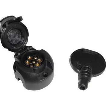 Přívěs .Zásuvka 7 pól 12V plastov +podložka, boční vývod levý