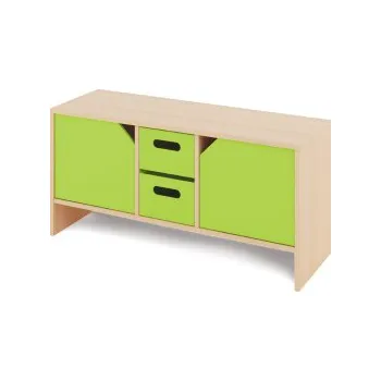 Zahradní úložný box Malá skříň s velkými kartonovými kontejnery a dvířky KLASIKO Zelená