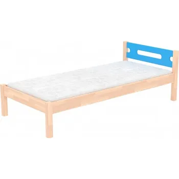 Postel Jednolůžko BUBLINY s nízkým čelem buk cink, dětská postel z masivu