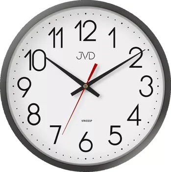 Hodiny JVD Šedé čitelné nástěnné netikající kulaté hodiny JVD HP614.3