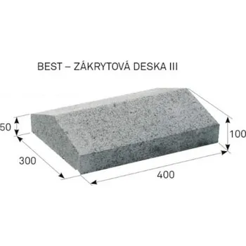 Plot Zákrytová deska BEST III 50/100x300x400mm, přírodní šedá
