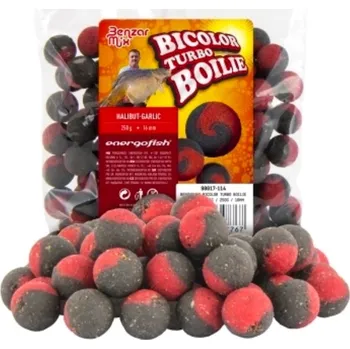 Boilies Benzar Mix Turbo Bicolor Boilies 250g Průměr: 20mm, Příchuť: Halibut/Česnek