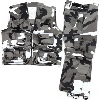 A.B. Dětský komplet kalhoty / bermudy a vesta maskovací souprava US Urban Metro Velikost: L (146-152cm)