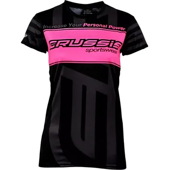 Dámské tričko CRUSSIS CSW-008 černé/růžové XS
