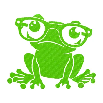 Samolepící dekorace SAMOLEPKA Žába 011 levá kouká s brýlemi (58 - 3D karbon zelený kawasaki) NA AUTO, NÁLEPKA, FÓLIE, POLEP, TUNING, VLASTNÍ TEXT, TISK, AUTOSAMOLEPKY.cz, POLEPY, OBRÁZEK, LOGO, SAMOLEPKY