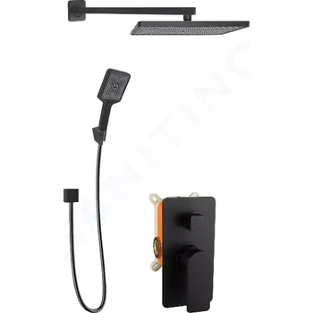 Sprchový set kielle Vega Sprchový set s baterií pod omítku, pro 2 spotřebiče, s příslušenstvím a tělesem, matná černá, 20618SP34