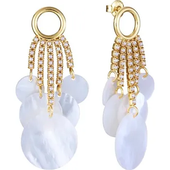 Módní doplněk Viceroy Pozlacené visací náušnice s perletí Elegant 13192E100-90 + 2 měsíce na vrácení zboží