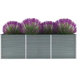 Vyvýšený záhon pozinkovaná ocel 240 x 80 x 77 cm šedý Šedá 44840