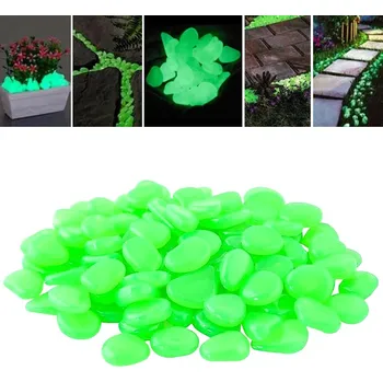 Žertovný předmět Svítící dekorativní kameny 100ks - zelené