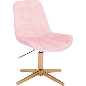 LuxuryForm DESIGN Kosmetická židle PARIS VELUR na zlatém kříži - světle růžová