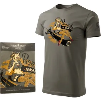 Pánské tričko ANTONIO Triko BOMBS AWAY ŠEDOZELENÉ S