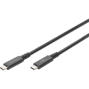 Digitus USB kabel USB 3.2 Gen2, USB 3.2 Gen2x2, USB 3.2 Gen1 USB-C®, USB-C ® zástrčka 0.80 m černá flexibilní provedení,