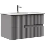 Malachit - spodní skříňka pod umyvadlo 90 cm, 2 zásuvky, závěsná, dopravní šedá ML90ZZL8L8